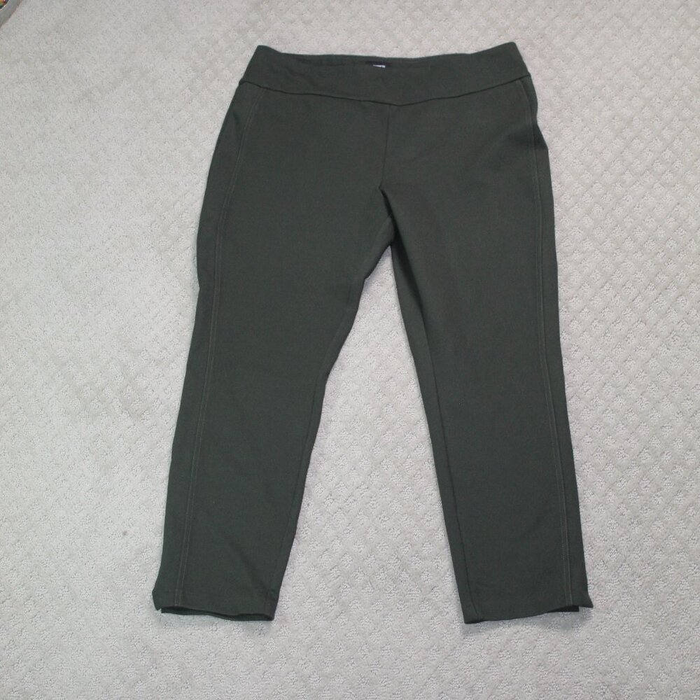 Express Size L Forest Green High Rise Pull On Ponte Ankle Pants
